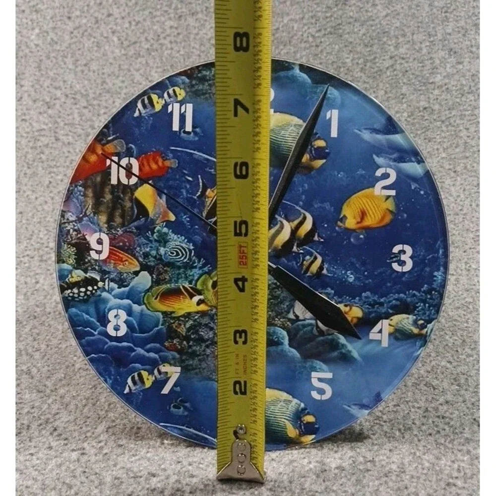 Ocean Beach House  Decorative Wall Clocks Blue Fun Aquatic Fish Marine Life